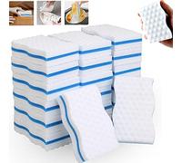 24PCS Eponges Magiques Blanches- Epaisseur 25 mm, Eponge en Mélamine de Nettoyage, Gomme Magique pour Piscine, Mur, Salle de Bain, Cuisine, Sol, Mur, Fenêtres - 100×60 MM
