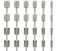 24PCS Fraises Diamantée, Mèche Meulage Diamant, 116 Grains 50 Grains, Accessoires Rotary Tool avec Tige de 3mm Pour le Verre, Les Pierres Précieuses, Pe Jade, Le Polissage des Détails, La Gravure