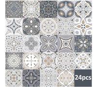24pcs Stickers Carreaux Muraux - pour Cuisine Salon Salle De Bains Décor À La Maison Auto-Adhésif (10 * 10CM)