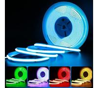 24V COB Ruban LED RGB 5M, COB RGB LED bande 576LEDs/M Flexible Bande dimmable Lumineuse LED Super Lumineux, largeur 10mm pour Armoire, Cuisine, Bricolage, Chambre à coucher(Only strip)