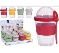 24x Buri Pots à Yaourt 600ml Cuillère Musli Lunchboxen Bol To Go Travail Capot