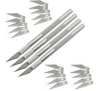 24x Cutter Professionnel Set avec Lames Scalpel pour Decoupe Precision | Rotatif inclus, outils artisanals polyvalents, papier carton cuir, bricolage sculpture, loisirs creatifs, practical build