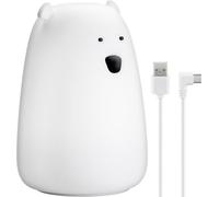 24x Goobay 61647 Veilleuse LED ''Ours polaire'', blanc-noir, 0.8 m - lumière blanche chaude et 7 changements de couleur (lumière RGB), avec 3 modes d'éclairage, capteur tactile et batterie Li-Ion (3,7