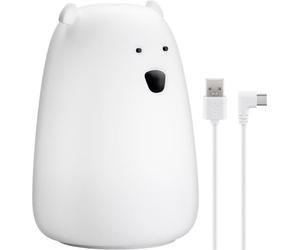 24x Goobay 61647 Veilleuse LED ''Ours polaire'', blanc-noir, 0.8 m - lumière blanche chaude et 7 changements de couleur (lumière RGB), avec 3 modes d'éclairage, capteur tactile et batterie Li-Ion (3,7