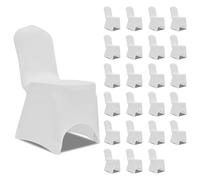 vidaXL Housses de chaise – Élastiques et déhoussables – Lavables à 40 °C – Blanc 30 pcs