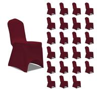 VIDAXL Housses élastiques de chaise - Bordeaux 24 pcs