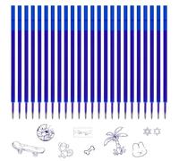 24x Mines de Rechange Effaçables,Compatible Avec Legami | Pointe 0,7 mm, Hauteur 13 cm,Encre gel thermosensible,Adapté à l'école et à la vie quotidienne (Bleu-24)