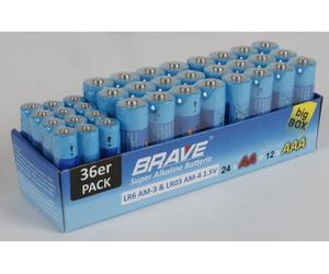 24x paquet de 36 piles alcalines Brave AA & AAA grand paquet 864 pièces