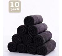 25*25cm Super doux Microfibre Serviette d'hôtel/cuisine absorbante blanche, serviette polyvalente, serviette de toilette, chiffon de nettoyage multi-usage, lot de 5 pièces/10 pièces Noir 30*30cm-10 pi