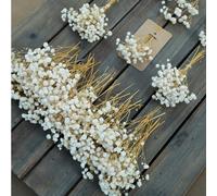 25/50/100 pièces Fleurs artificielles blanches mini séchos de Gypsophile, décoration de vase à fleurs ivoire pour mariage, maison, bureau, fête, jardin, confection de cartes, DIY Polyuréthane