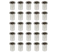 25 Acier inoxydable Rivets - Écrou Aveugle Inox Tête Plate M5 Sachet de inserts filetés SSRN005