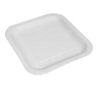 25 ASSIETTES CARRÉES CARTON BIO 20CM BLANC- VAISSELLE DE FÊTE