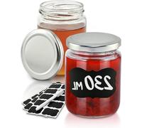 25 bocaux 230 ml avec couvercles - étiquettes stylo - hermétique au lave-vaisselle - pour offrir - bocaux à provisions ultimes - ustensiles de cuisine bocaux à confiture avec couvercle