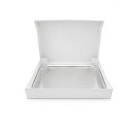 25 boites Traiteur Blanche 29 X 42 X 6 cm + 25 Plateaux argent 42 X 28 cm