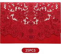 25 cartes d'invitation de mariage évidées avec enveloppes pour fête de mariage, fiançailles, carte de vœux, anniversaire, Saint-Valentin, anniversaire, cadeau pour votre M