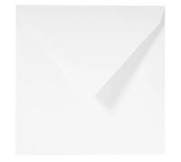 25 enveloppes 165x165mm, Vergé de France doublées gommées - extra blanc