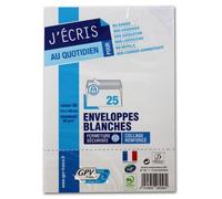 25 Enveloppes Blanches - C6 - 114x162 Mm - 90g - Gpv