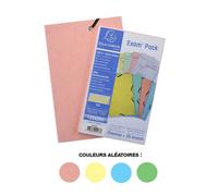 Exacompta - Réf. 55577E - 1 Chemise à rabat avec élastique 14,5 x 22 cm - Spécial révision - 25 fiches bristol 12,5x20 cm 205g - Coloris aléatoires - la chemise est toujours de la couleur des fiches