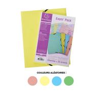 25 fiches bristol et chemise de rangement - A5 - Petits carreaux - Couleur pastel - Exacompta