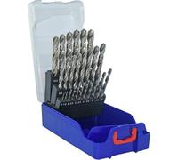 25 forets métaux HSS taillés meulés pointe en croix 1 à 13mm par 0,5mm - TIVOLY - 11452070017