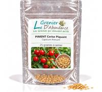 25 graines à semer - Le Grenier d'Abondance - PIMENT Cerise Piquant - Capsicum Annuum
