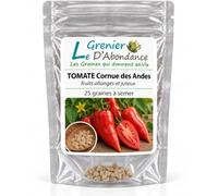 25 graines à semer - Le Grenier d'Abondance - TOMATE Cornue des Andes - fruits allongés et juteux