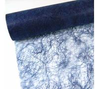 25 m sizo Flor® Original Chemin de Table pour décoration de Table Fibre Soie 30 cm/300 mm, Couleur : Bleu foncé