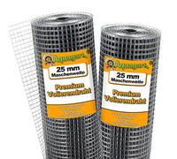 25 m x 1 m Aquagart grillage pour volière, grille métallique, grillage soudé, grillage noué, clôture en fil de fer 25mm x 25mm