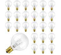 25 Pack E12 7W Ampoules de Remplacement G40, Blanc Chaud 2200K, Ampoule Globe G40, IP44 Étanche, AC 220-240V, E12 Ampoules Verre Decorative Intérieur Extérieur pour Guirlande
