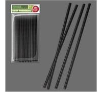 25 pailles carton bio uni 19cmx6mm noir - bestgreen 10669 Noir G