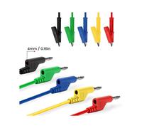 25 Pièces 4Mm Multimètre Fiche Banane à Pinces Crocodile Fil de Test pour Fils de Test Électrique et Câble Pince Crocodile
