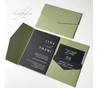 25 pièces Cartes d'invitation de mariage pliables en trois avec enveloppes, cartes d'invitation simples pour fiançailles, 15e anniversaire, baptême, invitations DIY, invitations de 5*7 pouces, invitat