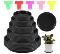 25 Pièces Coupelle Pot de Fleur Soucoupe Pot Fleur Plastique Soucoupes Pots de Fleurs avec 25 Étiquettes sous Pot de Fleur Rond Dessous de Verre pour Plantes D'intérieur et D'extérieur