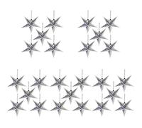 25 Pièces Lanterne Étoilée en Papier Argentée, Étoile Suspendue | Installation Facile, Légère à Suspendre, pour Guirlandes et Cordons de Lampe, Décor Maison et Vitrine