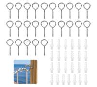 25 Pièces Piton à Visser M4 x 50 mm, Crochet à Visser Inox, Piton à Oeil | Crochet Œillet à Visser, Piton à Œillets de Vis en Acier Inoxydable, Crochets à Vis M4 en Acier Inoxydable pour Mur, Plafond