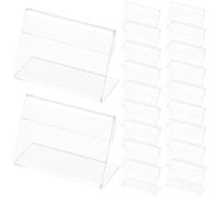 25 Pièces Porte-affiche de Table en Acrylique L | Insertion Facile, Support Incliné en L, pour Papiers, Menus, Images, Brochures, Hôtel et Bureau
