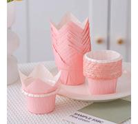 25 pièces/set Moule à tartelette et biscuit rose, caissette à cupcake avec revêtement hydrofuge pour la cuisson de desserts, fête de la Saint-Valentin, décoration de la maison, cadeaux pour la maison