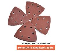 25 Pièces Tampons Abrasifs Souris Papier Abrasif 40/60/80/100/180/240/320 Grit 90x90mm Pour Les Outils De Polissage
