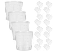 25 Pièces Tasse à Mesurer Graduée en Plastique Blanc 60ml Cuisine | Bécher Gradué, Doseur Léger Résistant à L'usure, Usage la Cuisine et Laboratoire, Mesure des Granules