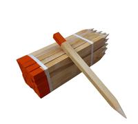 25 Piquets en Bois Hêtre 25x25 mm - Longueur 40 cm - Pointe Rouge Vernie - Piquets de Bornage Géodésiques pour Marquage Terrain - Piquets de Jardin Robustes Tuteurs Clôture