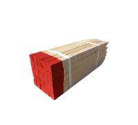 25 Piquets en Bois Hêtre 25x25 mm - Longueur 80 cm - Pointe Rouge Vernie - Piquets de Bornage Géodésiques pour Marquage Terrain - Piquets de Jardin Robustes Tuteurs Clôture