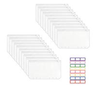 25 pochettes zippées A6 perforées 6 trous avec étiquettes couleur | PVC résistant, fermeture éclair pratique, format A6, avec étiquettes pour classement documents et budget