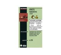 Techman - 25 rivets tubulaires acier / laiton Ø 8 x 12 mm G