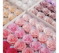 25 roses/boîte, têtes de fleurs en savon de 6,5 cm, parfum de fleur en savon à sept couches, rose artificielle préservée, coffret cadeau de bouquet à faire soi-même pour la Saint-Valentin, fleur de ba
