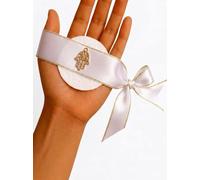 25 Rubans Satin Blanc Main de Fatma Dorée - Mariage Oriental Henné Cadeaux Invités Femme - Bracelet Chic Bohème Fête Souvenir Décoration