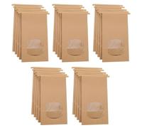 25 Sachets en Papier Kraft Marron avec Fenetre, Résistant à l'huile Sachet Alimentaire pour Biscuits, Bonbons, Plats à Emporter, Pain Pâtisserie, Sacs Cadeau pour Mariage, Anniversaire (24.5x12x6cm)