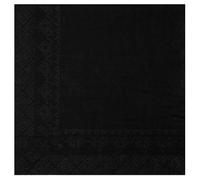 25 Serviettes de table en papier noir 16.5 x 16.5 cm REF/8083 (18 gr/m²)
