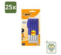 25 stylos à bille BIC M10 originaux avec mécanisme à clic - Bleu - Pointe de 1 mm - Paquet économique - 25 pièces