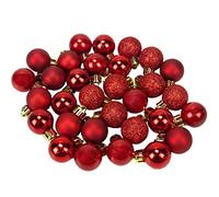 25 x 25mm Mini Boules de Noël - Rouge - Arbre de Noël Décorations