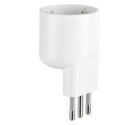 25 X ADAPTATEUR SIMPLE ASYMeTRIQUE FICHE SPACE SAVER 2P + T 10A blanc - art.71020